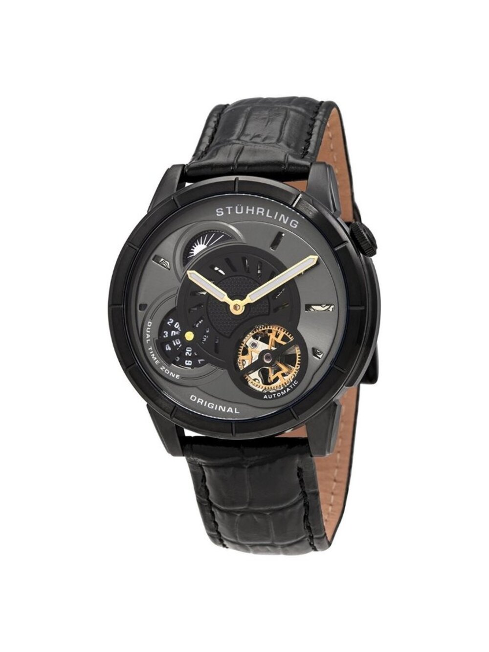 NWT Stuhrling Original Legacy Black Dial Men's Watch